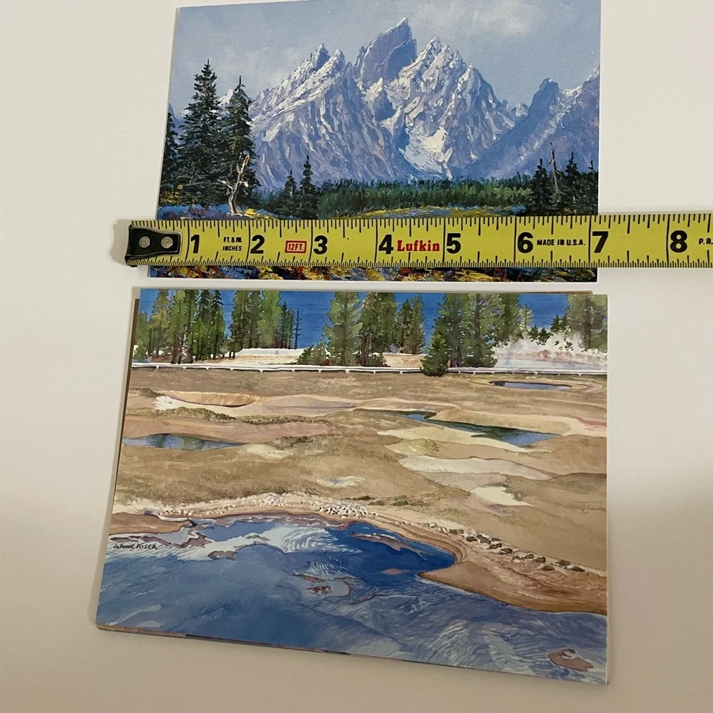 Set/7 Yellowstone National Park Artist Drawings Blank Note Stationery